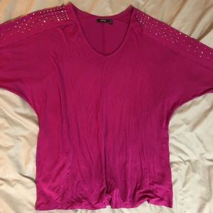 EUC Raspberry Dolman 3/4 Sleeve Blouse